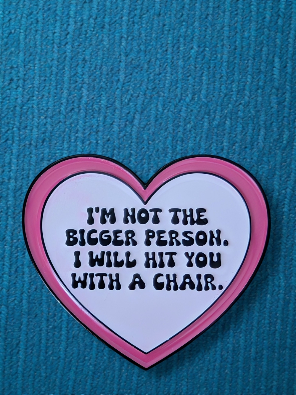 Heart-Shaped Pink & White Statement Pin